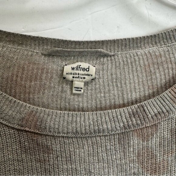 Aritzia Wilfred Balzac Leopard Cashmere Silk Cotton Sweater Lightweight Knit M - Picture 4 of 15